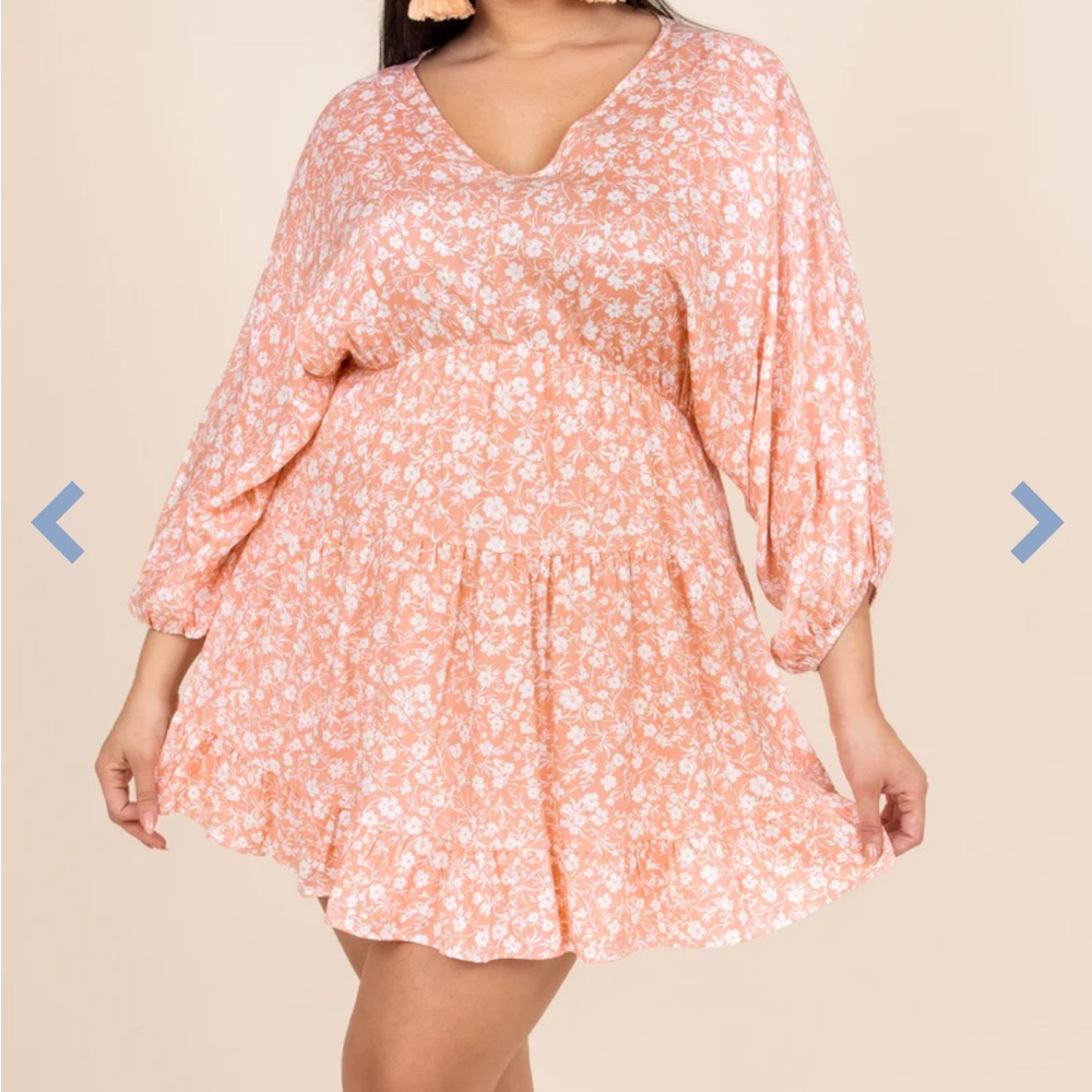 Chic soul pink and white floral dress xl
